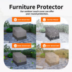 Easy-Going Waterproof Outdoor Lounge Chair Cover, Heavy Duty Patio Couch Cover, Windproof Outdoor Furniture Cover With Air Vent (2 Pack-32Wx37Dx31H Inch, Gray/Dark Gray)