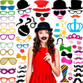 Gejoy 60 Pieces Photo Booth Props DIY Kit Graduation Funny Selfie Props Accessories for Wedding Prom Party Supplies Favors with 