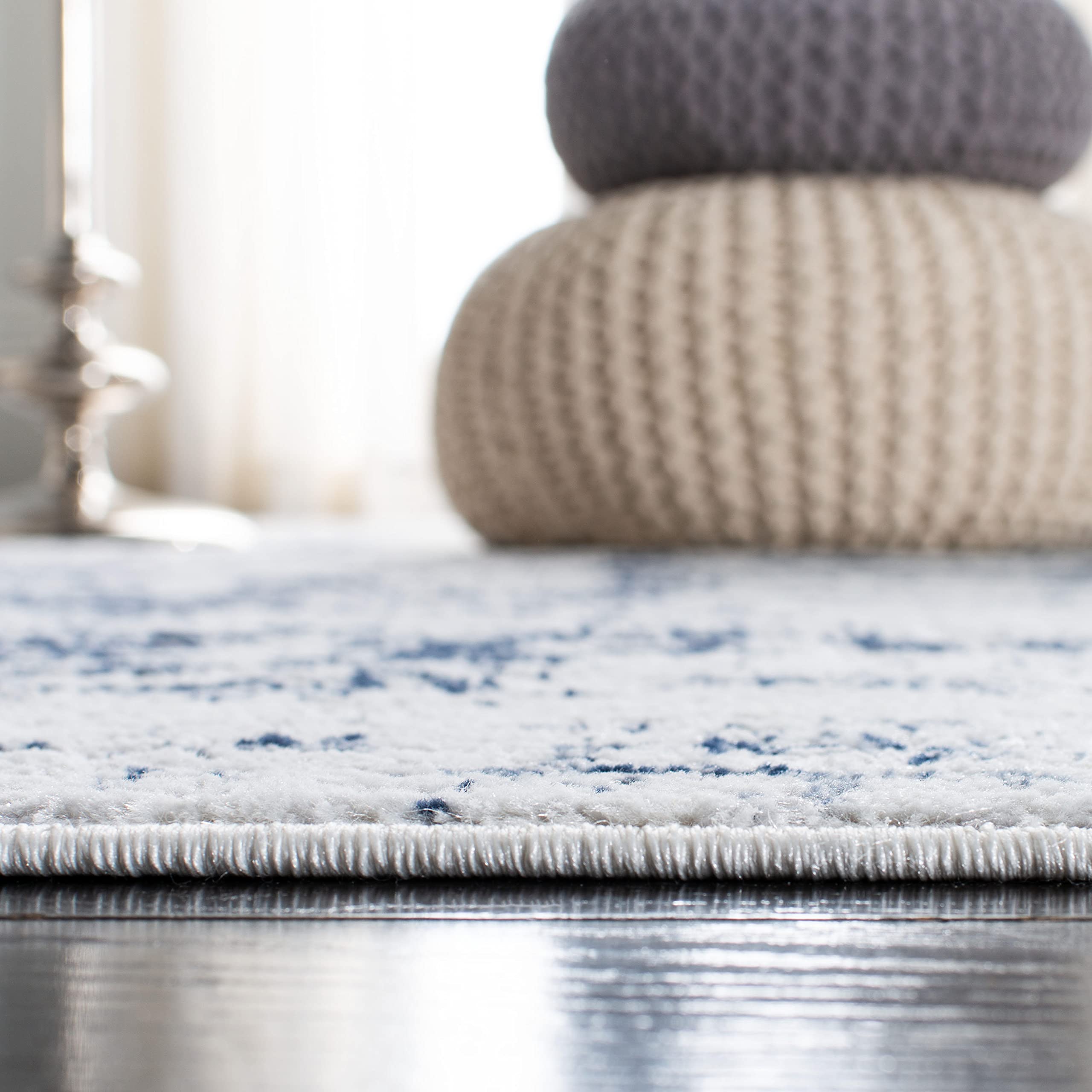 Safavieh Amelia Collection Runner Rug - 2'2'' X 12', Ivory & Navy, Modern Abstract Design, Non-Shedding & Easy Care, Ideal For H