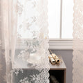 Kotile Blush Pink Sheer Curtains 84 Inches Long, 2 Panels, W42 x L84 Inch Each, Country Rusitc Floral Vintage Lace Curtains for 