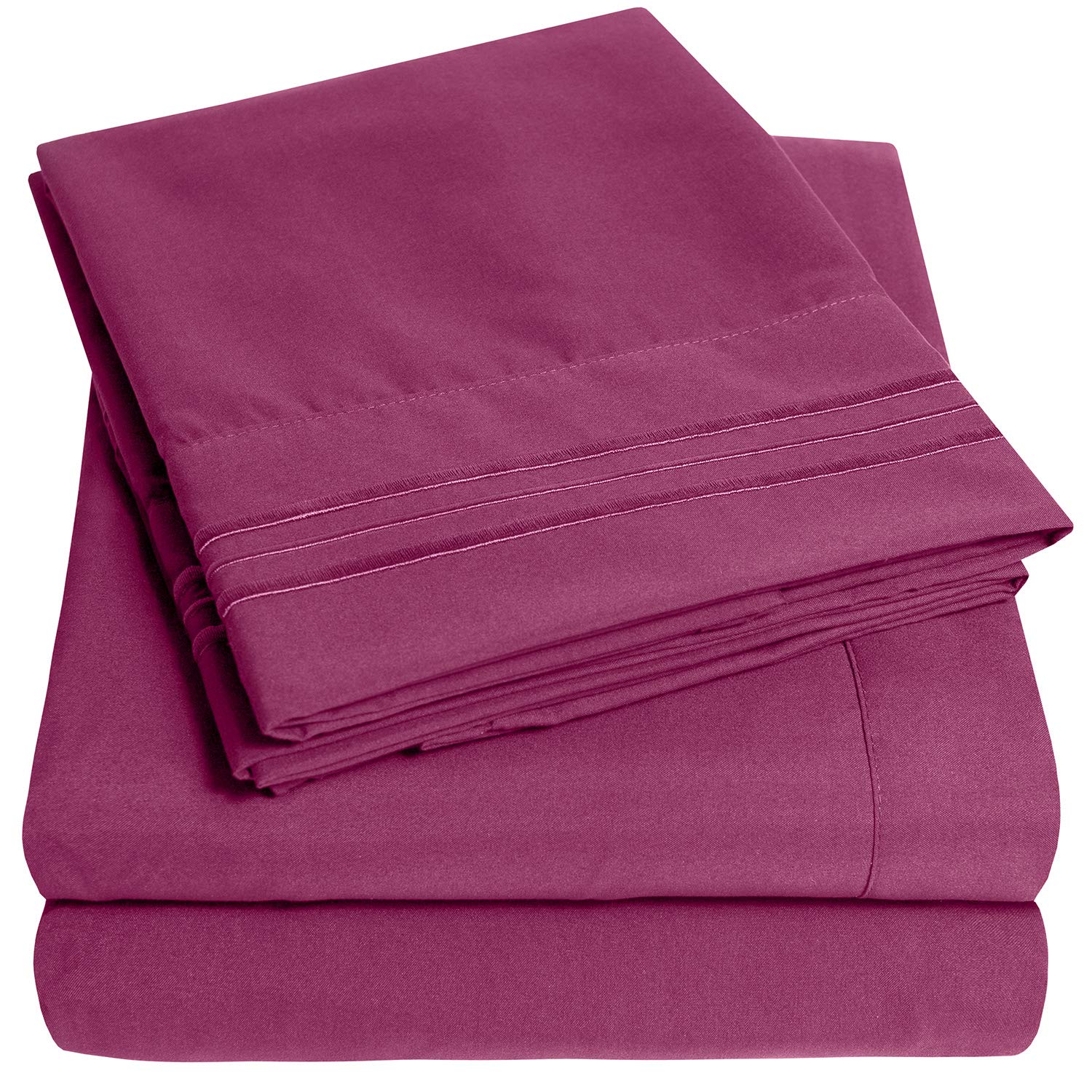 1500 Supreme Collection Full Sheet Sets Berry Purple - Luxury Hotel Bed Sheets And Pillowcase Set For Full Mattress - Extra Soft