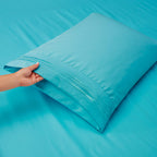 Clara Clark Cal King Sheets, 6 Piece Set - Hotel Luxury Sheets For Cal King Size Bed, Super Soft Bedding Sheets & Pillowcases, Cal King Size Sheets, Beach Blue