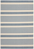 SAFAVIEH Courtyard Collection 2'3' x 12' Beige/Blue CY6062 Stripe Indoor/ Outdoor Patio Backyard Mudroom Runner Rug