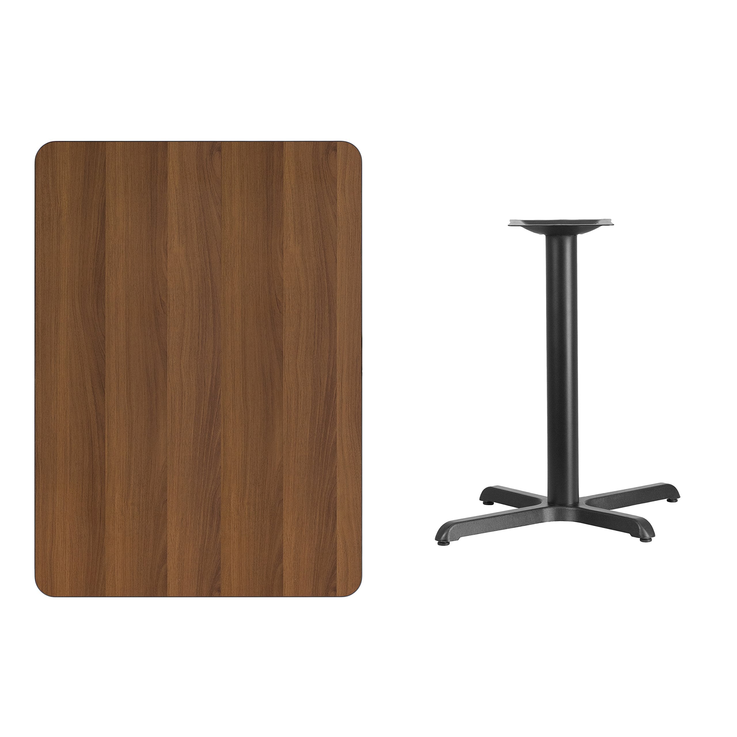 Flash Furniture 30'' X 42'' Rectangular Walnut Laminate Table Top With 23.5'' X 29.5'' Table Height Base