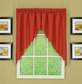 Todays Curtain CA2003K Orleans 38 Swag Pair Tambour Scallop Edge Curtain, Brick Red, 60 W x 38 L