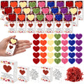 Wettarn 35 Sets Valentine'S Day Pocket Hug Gifts Bulk 35 Cute Hand Crochet Heart With 35 Greeting Box Inspirational Long Distanc