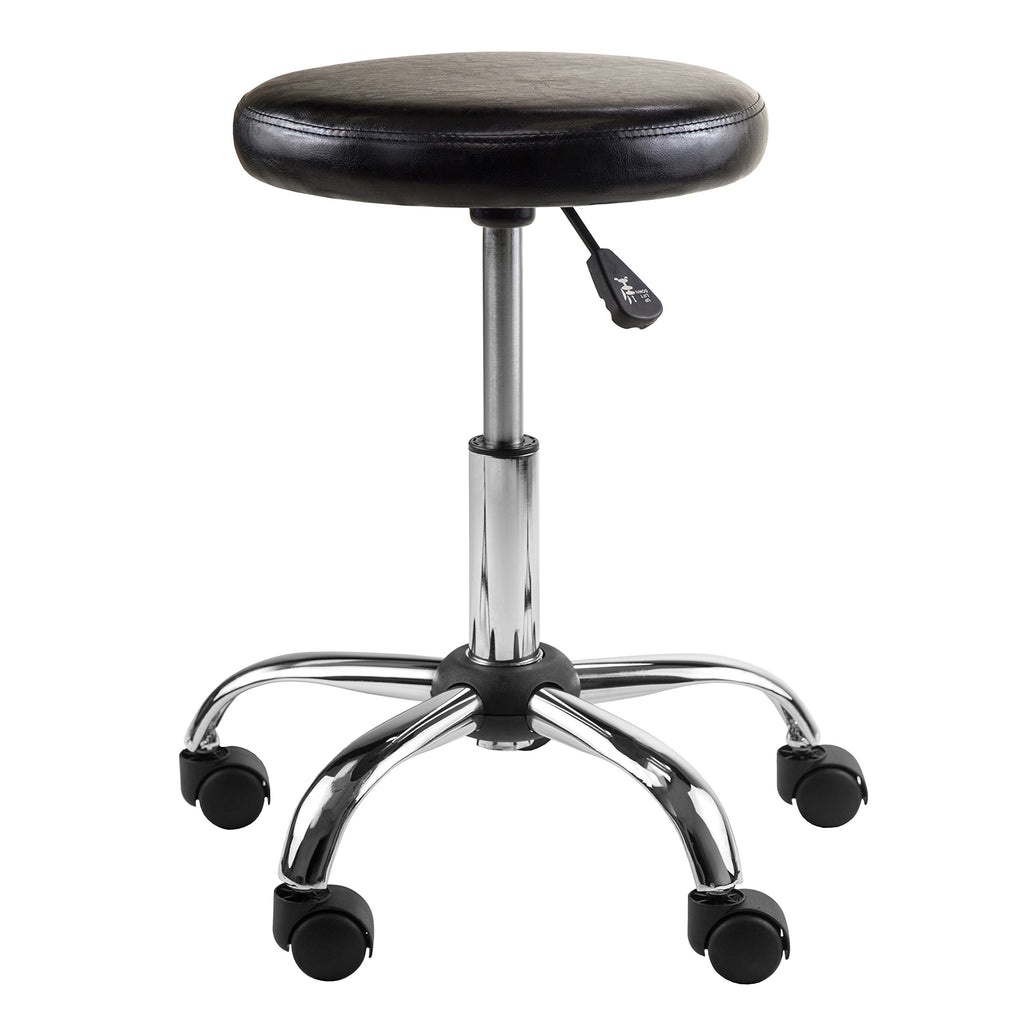 Winsome Wood Clark Round Cushion Swivel Stool with Adjustable Height