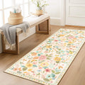 RELEANY Washable Area Rug, Runner Rug, Round Rug, Non Slip Boho Floral Vintage 2x6 Runner Rug for Entrance, Hallway, Bedroom, Ki