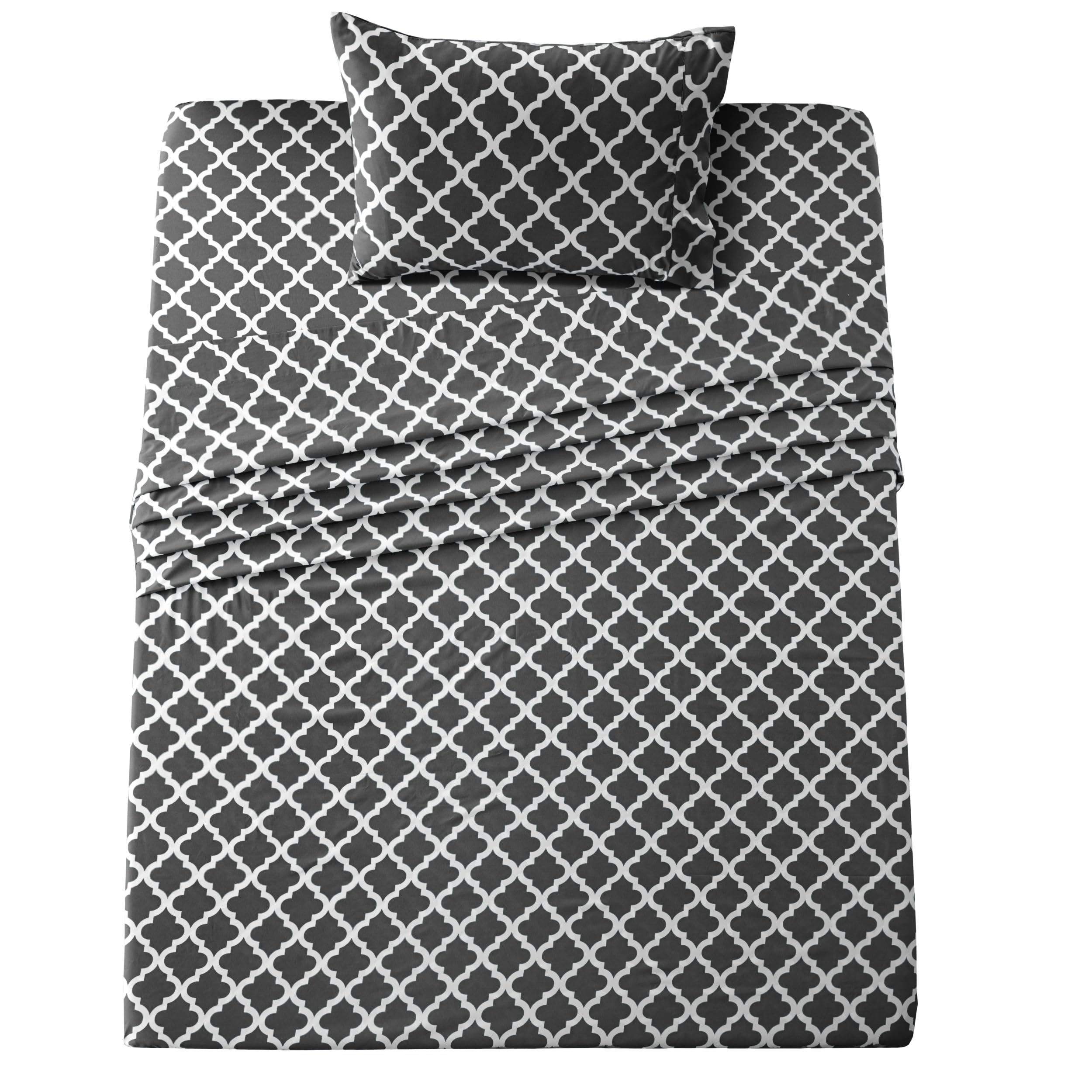 Lux Decor Twin Sheet Set, 3-Pc, Breathable Hotel Style Sheets, Microfiber Sheets Deep Pockets, Easy-Fit, Soft & Wrinkle Free Oek