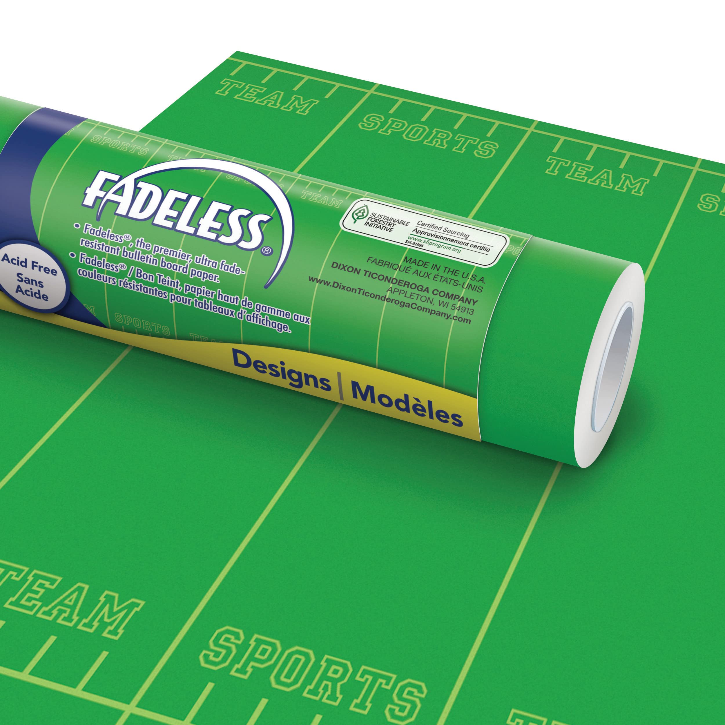 Fadeless Bulletin Board Paper, Fade-Resistant Paper For Classroom Decor, 48    X 12, Team Sports, 1 Roll