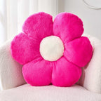 Kcvvcr Hot Pink Flower Pillow, Cute Decorative Flower Shaped Throw Pillow With Faux Rabbit Fur, 14.9' Soft Flower Plush Throw P
