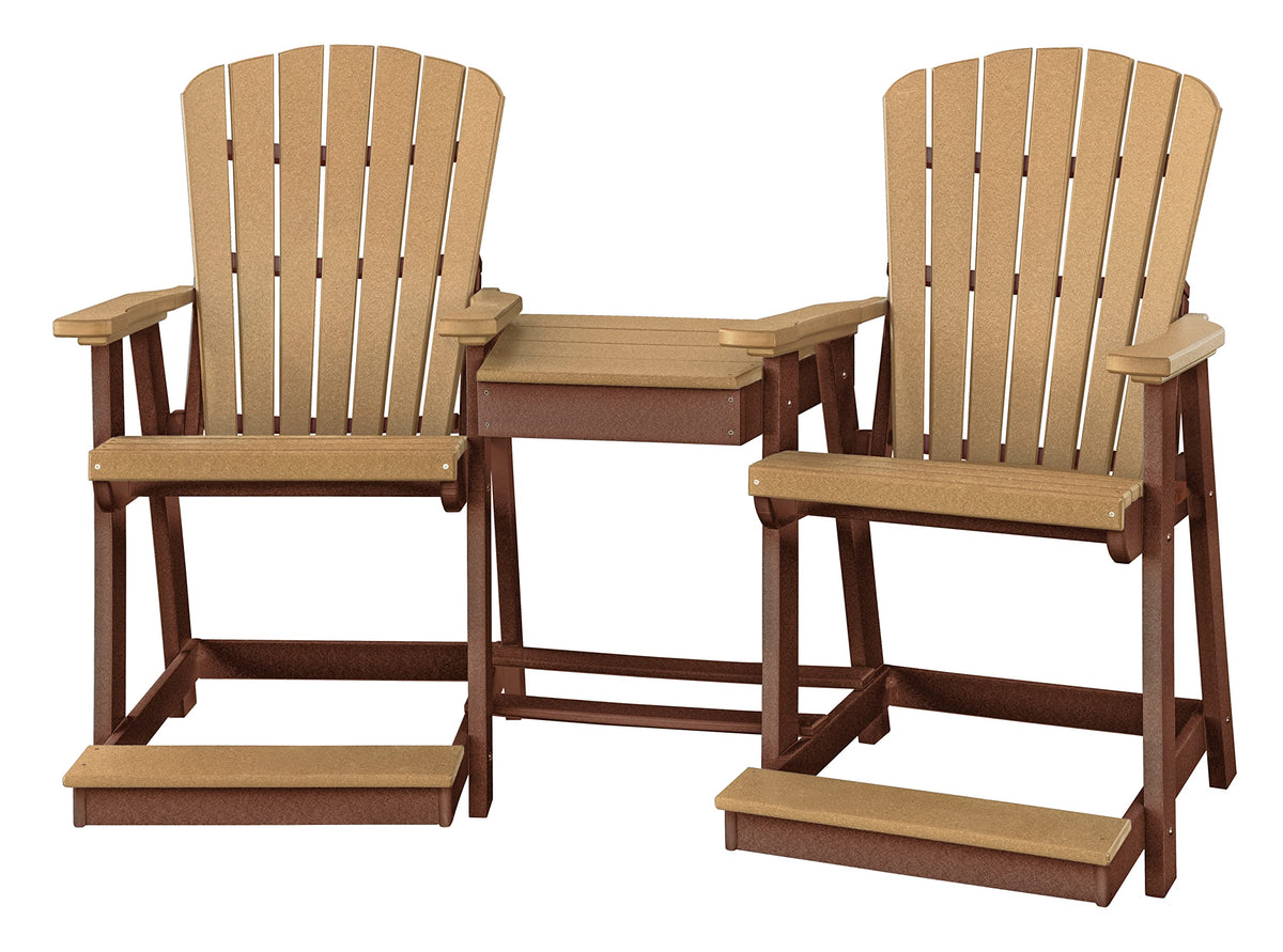 American Furniture Classics Counter Height Settee Table Combo, Cedar and Tudor Brown