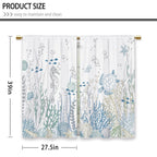 Laifzere Nautical Coastal Kitchen Curtains Ocean Starfish Seashell Small Short Cafe Window Curtains Beach Sea Seashell Rod Pocke