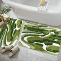 Homantic Bathroom Rugs Sets 2 Piece, Green Natural Scenery Bath Mat Set, Absorbent Bath Mats for Bathroom Floor Set of 2, Green 