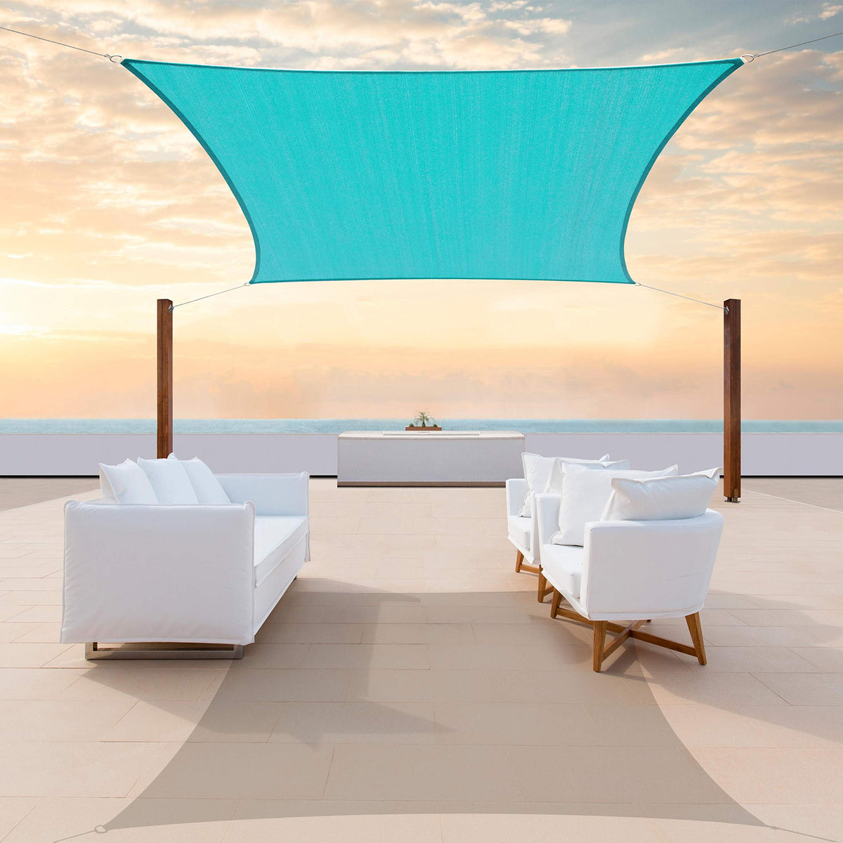 Colourtree Tapr1216 Custom Size 7' X 21' Turquoise Sun Shade Sail Canopy Uv Block Upf50 Rectangle - Commercial Standard Heavy Duty - 190 Gsm - 3 Years Warranty