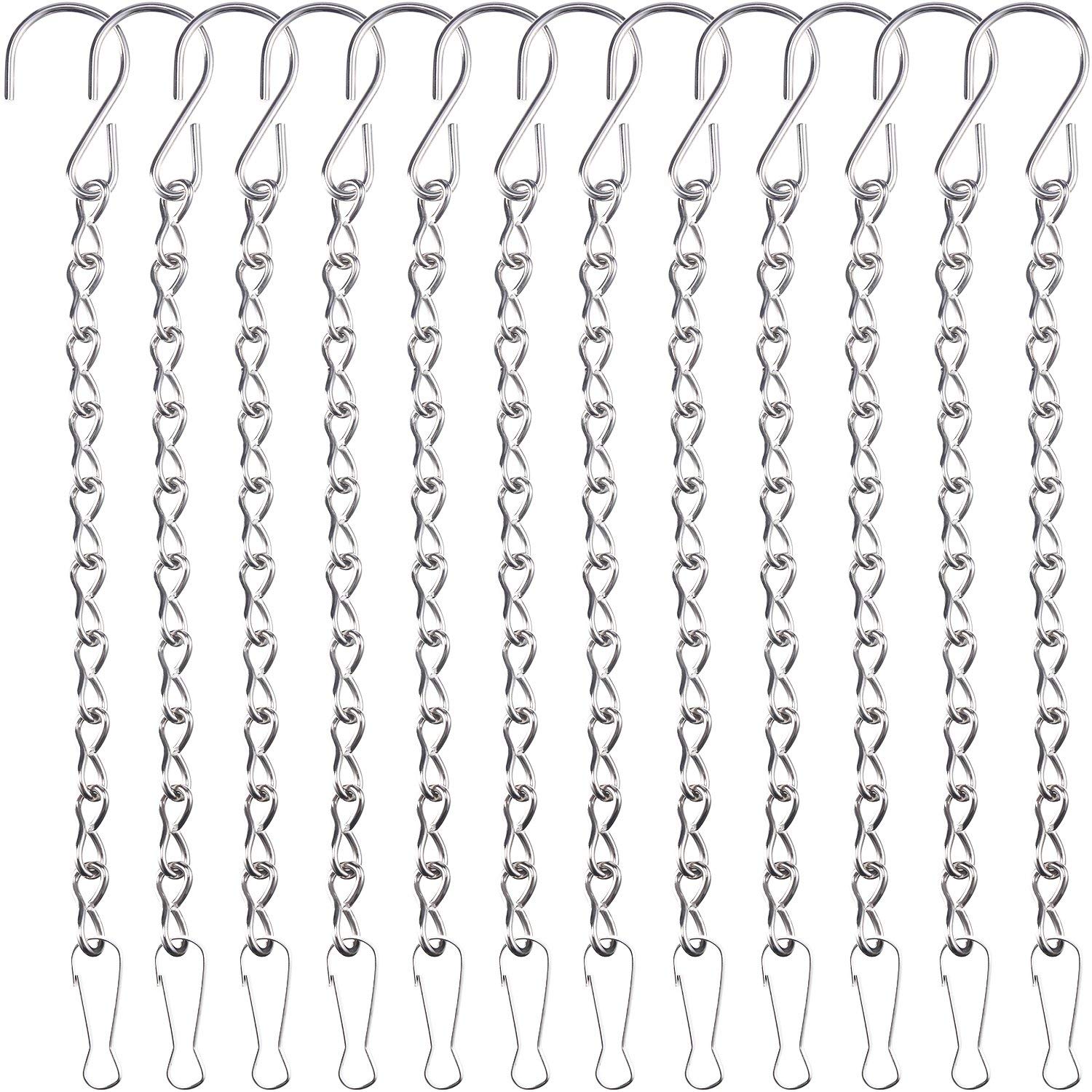 12 Pack 9.5 Inch Hanging Chain Garden Plant Hangers For Bird Feeders, Billboards, Bird Houses, Planters, Chalkboards, Lanterns,