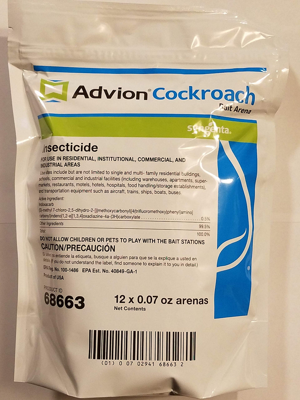 Advion 68663 Arena 12Ct Bag Cockroach Bait Station, White