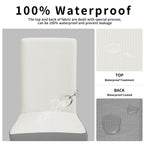 Easy-Going 100% Waterproof Dining Room Chair Cover Set Of 2, Stretch Jacquard Parson Chair Slipcover Removable Washable Chair Protector For Home, Restaurant, Banquet (Xlarge, Cream/Light Gray)