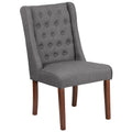 Flash Furniture HERCULES Preston Series Grey Fabric Upholstered Tufted Parsons Chair with Solid Hardwood Frame
