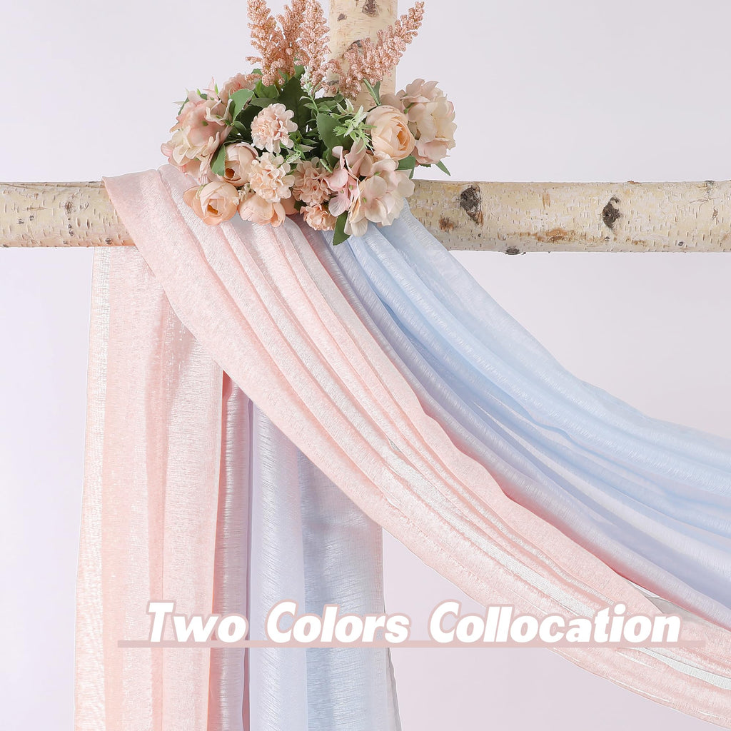 Donren Peach Pink Sheer Window Scarf For Girls Party - Luxury Soft Semi Sheer Scarf For Wedding (1 Panel,52 Inch By 216 Inch Len