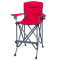 Rms Extra Tall Folding Chair - 31' Seat Height Director Chair For Camping, Home Patio And Sports - Portable And Collapsible With Footrest And Carrying Bag - Up To 300 Lbs Weight Capacity (Red)