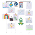 YouHaveSpace Picture Hanging Kit Set of 2 with 48 Magnetic Clips for Pictures, Polaroids, Kids Crafts and Artwork, Metal Black