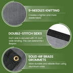 [Windscreensupplyco] 60-70% 20 Ft X 30 Ft Mesh Tarp/Shade Cloth 9-Needle Knitted Heavy Duty Black With Grommets For Green House, Garden, Pergola, Pools, Dump Truck