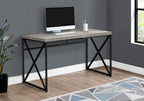 Monarch Specialties I 7451 Computer Desk, Home Office, Laptop, Work, Metal, Laminate, Grey, Black, Contemporary, Modern