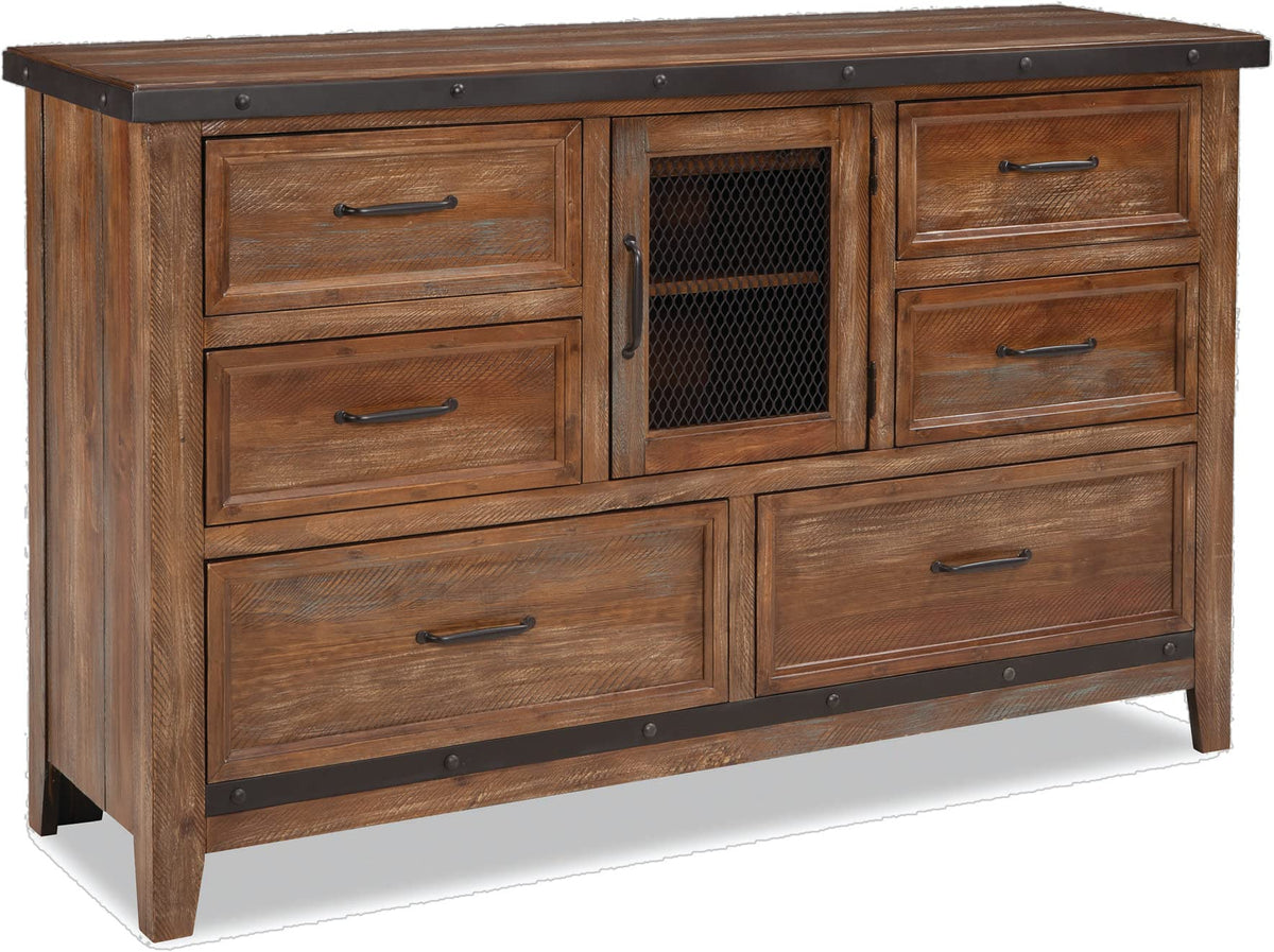 Intercon Taos 6 Drawers and 1 Door, Canyon Brown Dresser