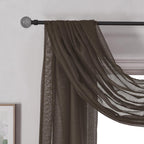 Donren Chocolate Brown Window Scarf For Outdoor Decoration - Add Luxury Beautiful Elegant Effect To Curtain Panels (1 Panel, 52