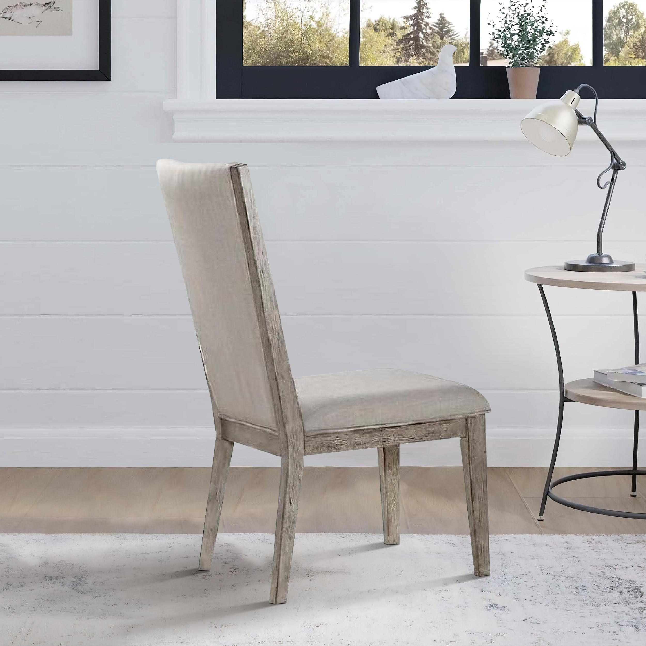 ACME Furniture Rocky Side Chair, Set of 2, Fabric/Gray Oak