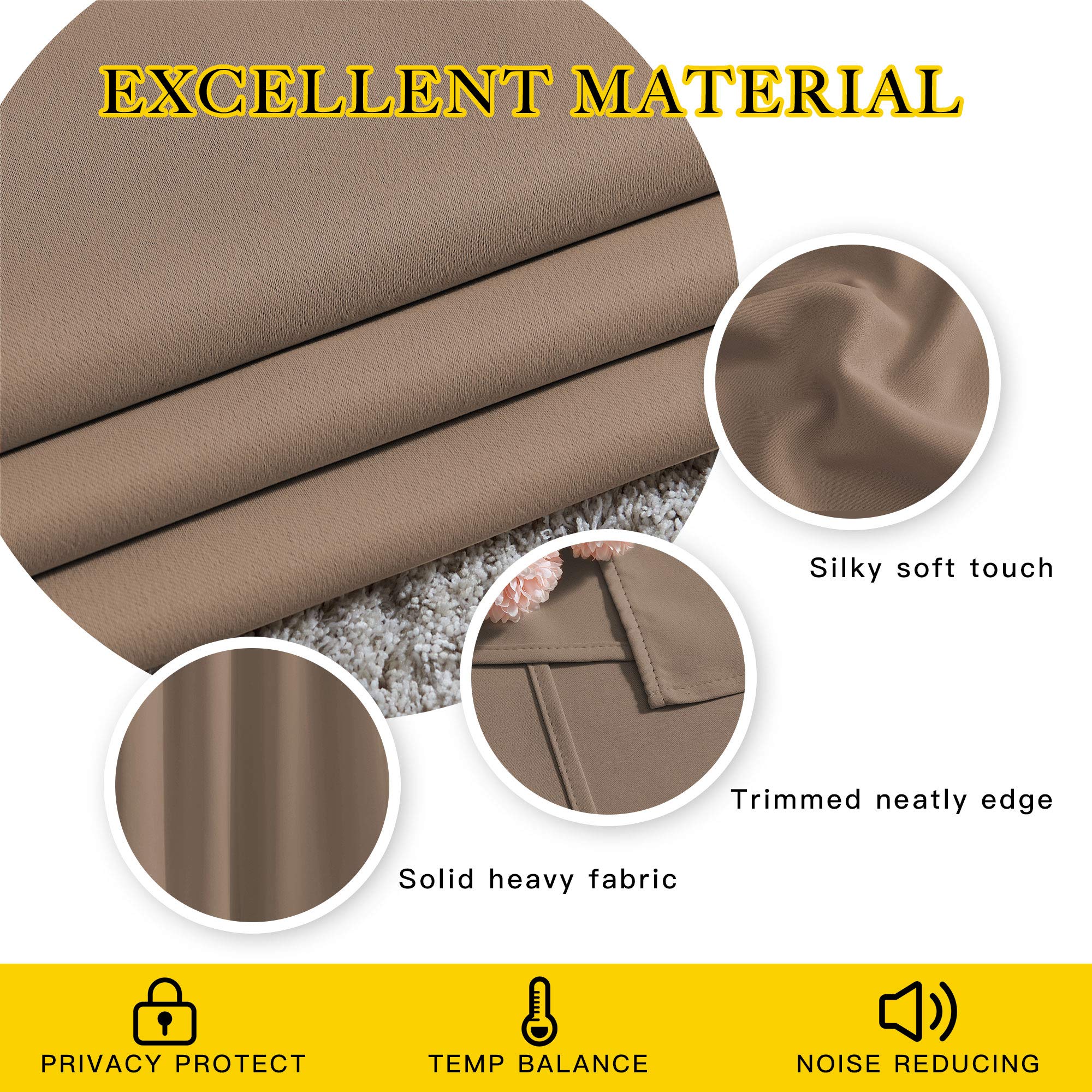 Nicetown Bedroom Blackout Curtains And Drapes - Window Treatment Thermal Insulated Solid Grommet Blackout Draperies For Living R