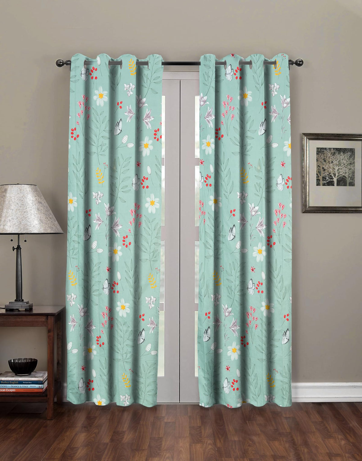 Amazon Brand  Umi Super Soft Brushed Microfiber Cotton Door Curtains 7 feet Set of 2,48X84(Inches) Living Room,Bedroom,Grommet
