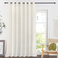 Nicetown Flax Linen Curtains For Sliding Glass Door, Grommet Linen Blend Semi Sheer Privacy Window Treatment With Light Through