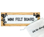 Felt Like Sharing Small Felt Letter Board, 10"x3.5", White, Includes 150 Black Plastic Letters, Changeable Message Board with Oak Frame