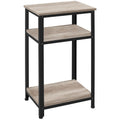 Yaheetech 30 in Tall End Table, 3-Tier Telephone Table with Strong Wooden Shelves, Small Side Table with Metal Frame for Living 