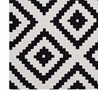 Modway Alika Abstract Diamond Trellis Area Rug, 8X10, Black And White