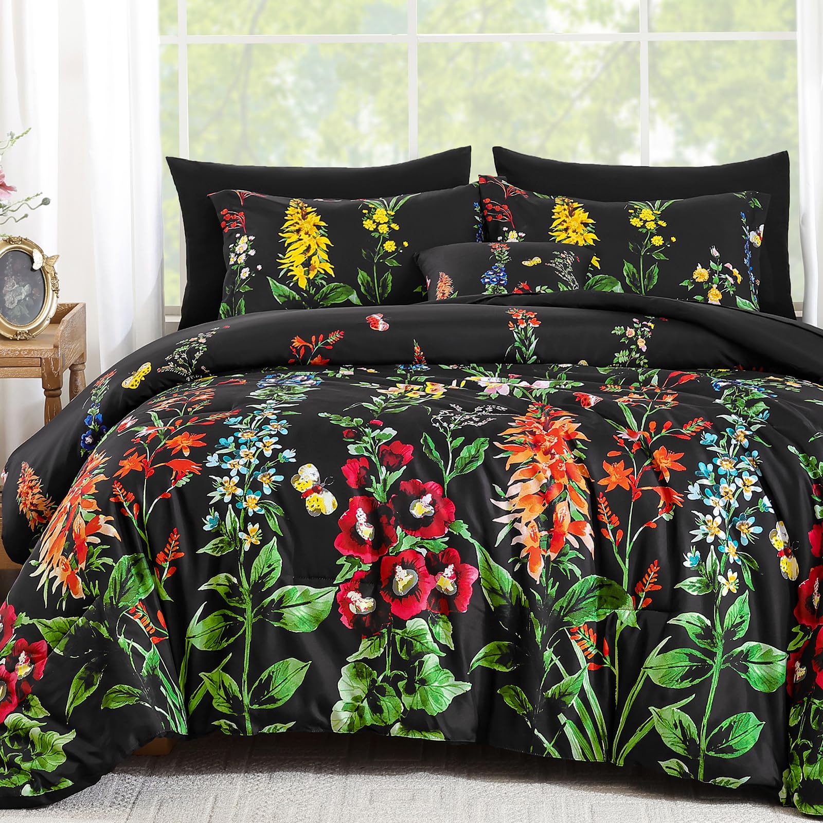 Wongs Bedding Floral Comforter Set 8 Pieces Comforter Bedding SetYs01Ab091356Q8UA
