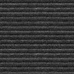 House, Home And More Indoor Outdoor Double-Ribbed Carpet Runner With Skid-Resistant Rubber Backing - Smokey Black - 4 Feet X 15 Feet