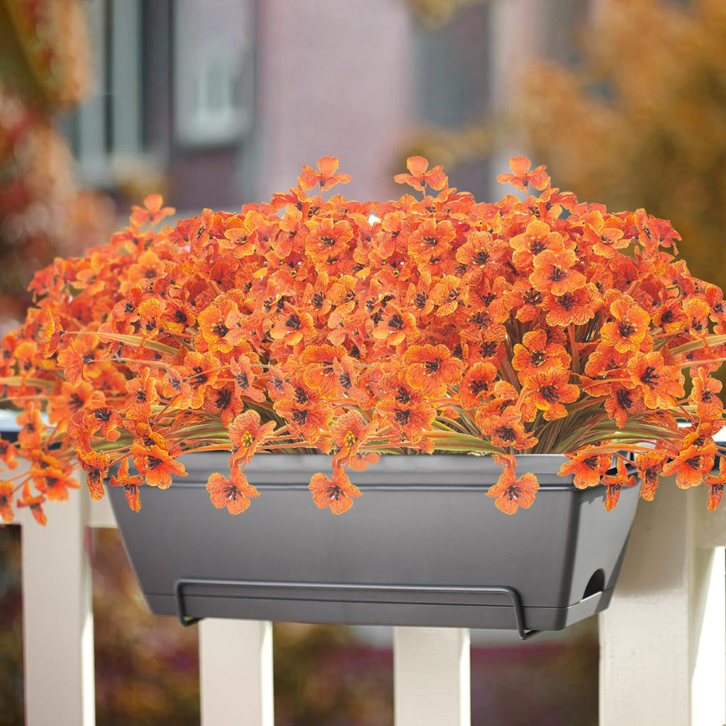 Grunyia Artificial Fall Flowers For Outdoors, 20 Bundles Faux Plants No Fade Plastic Shrubs Autumn Decor Farmhouse Home Garden T