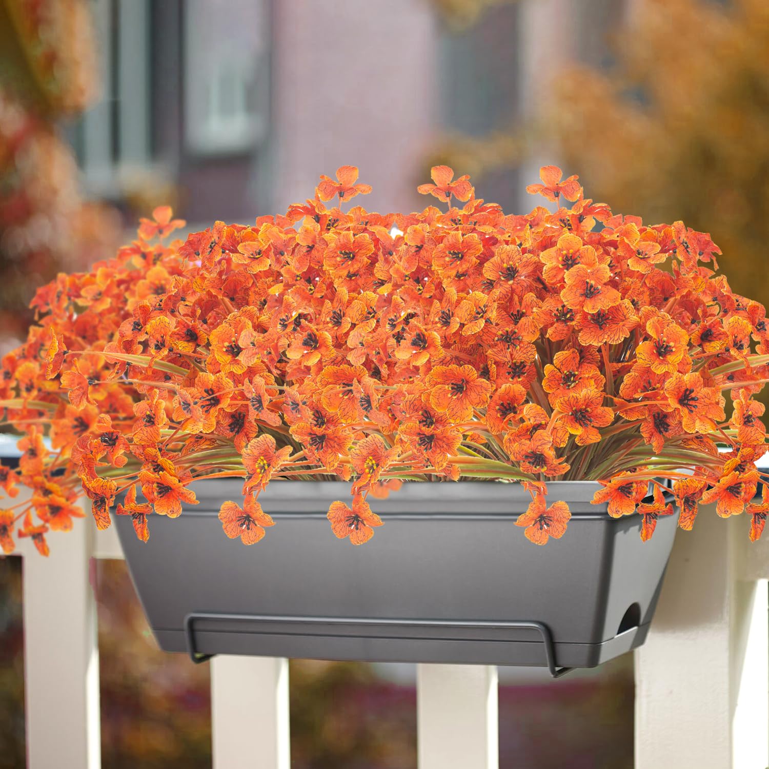 Grunyia Artificial Fall Flowers For Outdoors, 20 Bundles Faux Plants No Fade Plastic Shrubs Autumn Decor Farmhouse Home Garden T