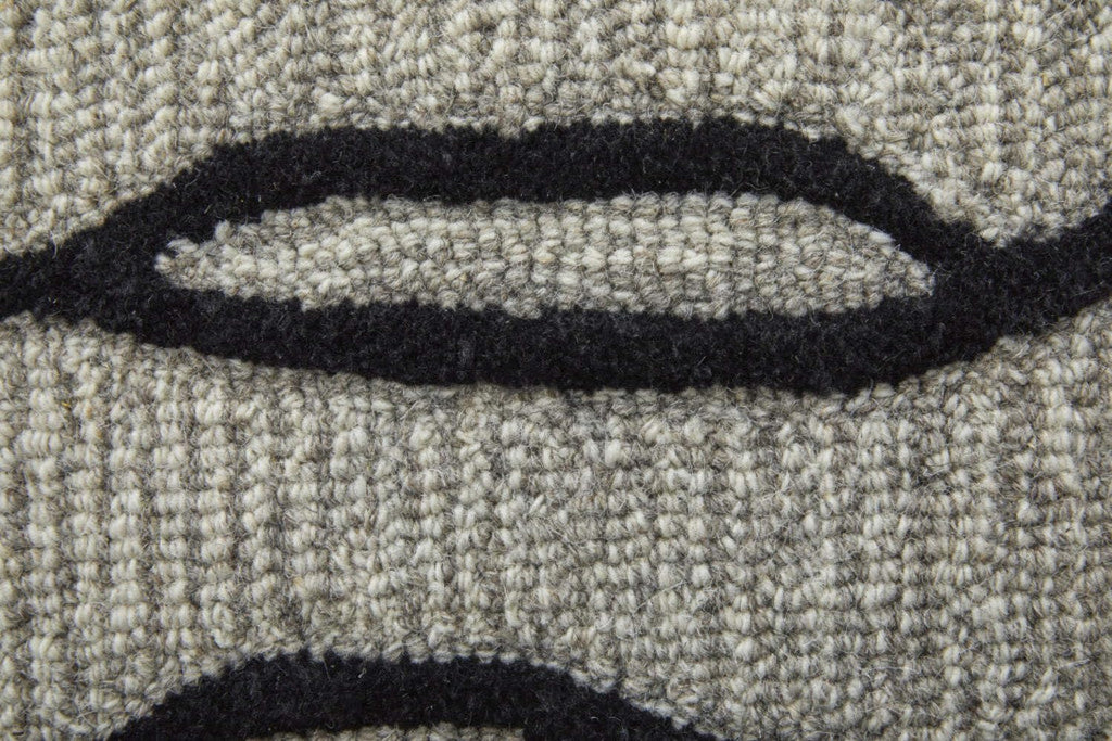 HomeRoots 511846 8 x 11 ft. Taupe Black & Gray Wool Abstract Hand Tufted Handmade Stain Resistant Rectangle Area Rug