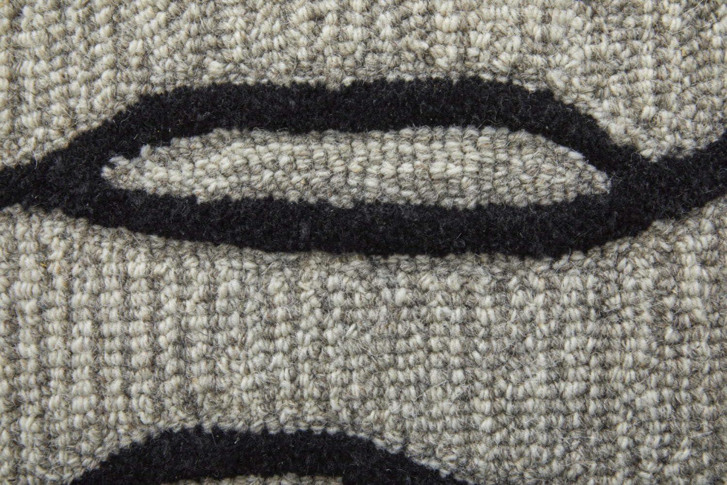 HomeRoots 511846 8 x 11 ft. Taupe Black & Gray Wool Abstract Hand Tufted Handmade Stain Resistant Rectangle Area Rug