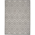 Nourison Versatile Indoor/Outdoor Silver Grey 5' x 7' Area-Rug, Easy-Cleaning, Non Shedding, Bed Room, Living Room, Dining Room,