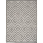 Nourison Versatile Indoor/Outdoor Silver Grey 5' x 7' Area-Rug, Easy-Cleaning, Non Shedding, Bed Room, Living Room, Dining Room,