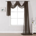 DONREN Chocolate Brown Window Scarf for Outdoor Decoration - Add Luxury Beautiful Elegant Effect to Curtain Panels (1 Panel, 52 