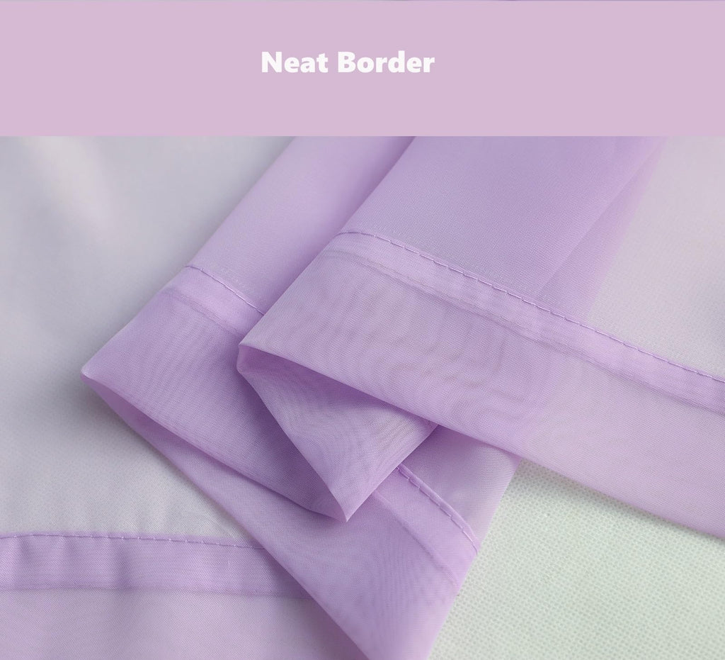 Pi Sheer Curtain 108 Inches Long,Light Window Drapery Soft Airy Voile With Rod Pocket For Living Room/Bedroom/Patio Door/Sliding Glass Door 2 Panels(W42Xl108,Violet Purple)
