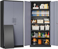 Sisesol Metal Storage Cabinet With 5 Adjustable Shelves,Garage Storage Cabinet With Lock,Metal Cabinets With Locking Doors,71' Lockable Tool Cabinets For Home,Office,Shop,Garage