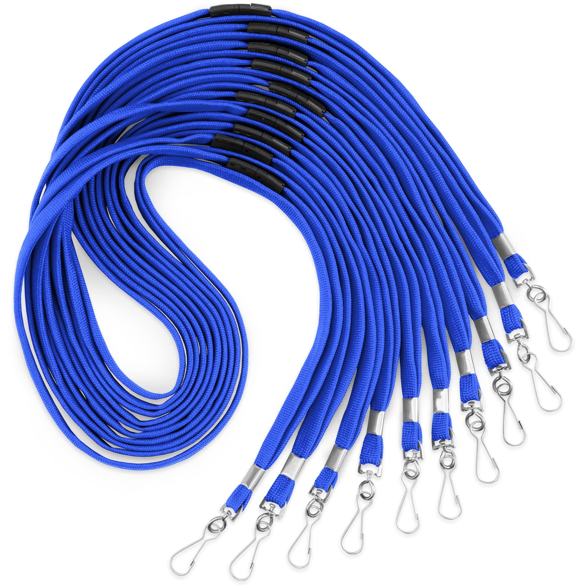 Mata1-Usa Flat Safety Lanyard, Detachable Id Lanyards (Blue, 36 Inch, 100 Pack, Polypropylene), Comfort Woven Lanyard For Id Bad