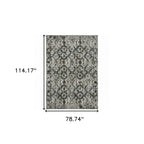 HomeRoots 508943 6 x 9 ft. Ivory Charcoal Gray Blue Rust Gold & Brown Oriental Power Loom Stain Resistant Rectangle Area Rug